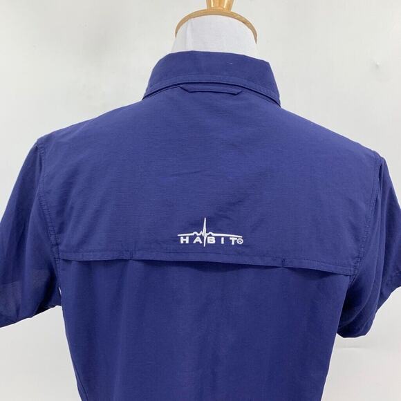 Habit Shirt Womens M Medium Blue Solar Factor UPF 30 Vented Fishing Outdoor - Picture 7 of 13